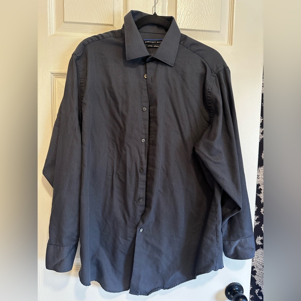 Vintage Geoffrey Beene Dark Grey Long Sleeved Button down Men’s 32/33